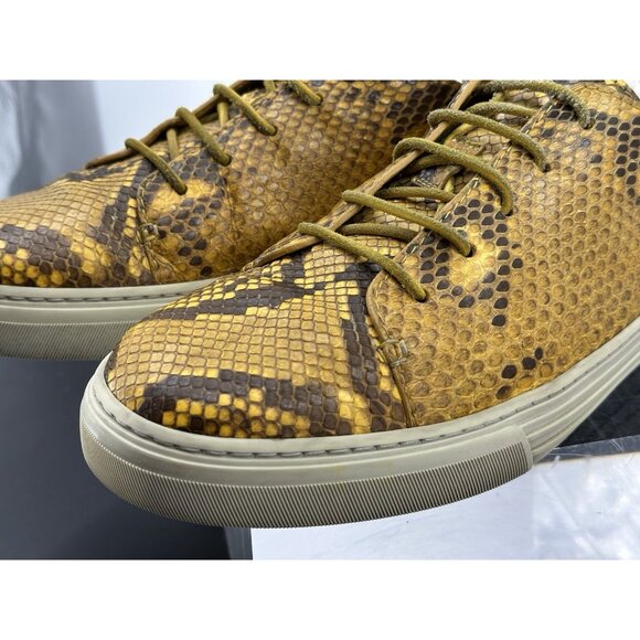 Gucci Phyton Snakeskin Yellow Sneakers For Man Size 10.5-Gucci - Picture 16 of 16